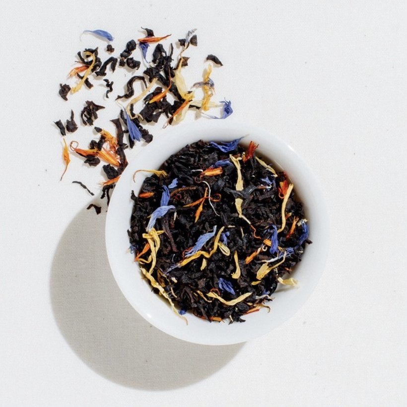 Loose-leaf blend in a ceramic bowl