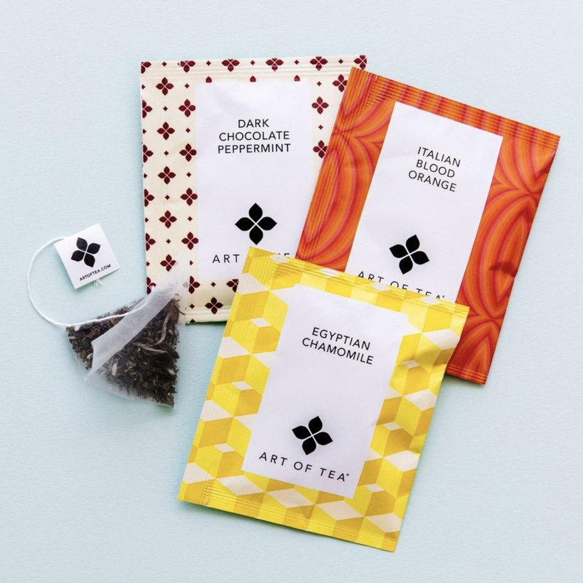 Assorted flavored tea sachets