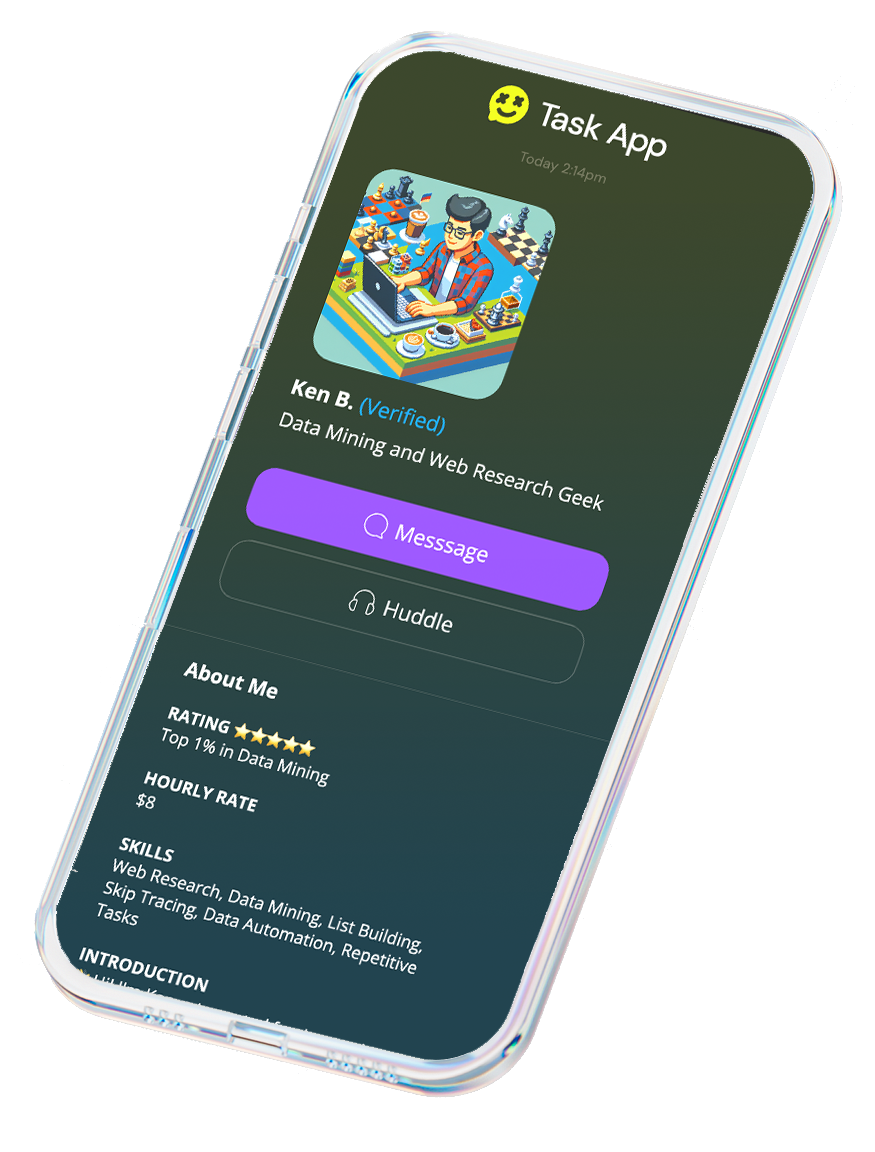 A verified Task App freelancer profile